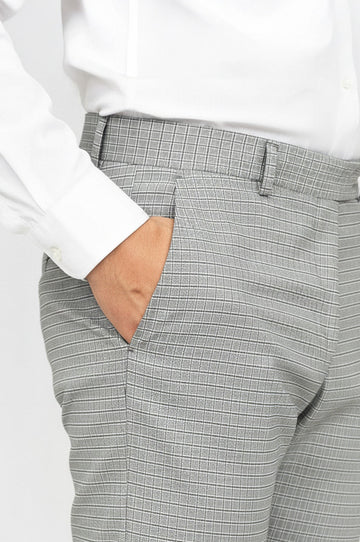 Black Slim Fit Checked Trousers – Wessi