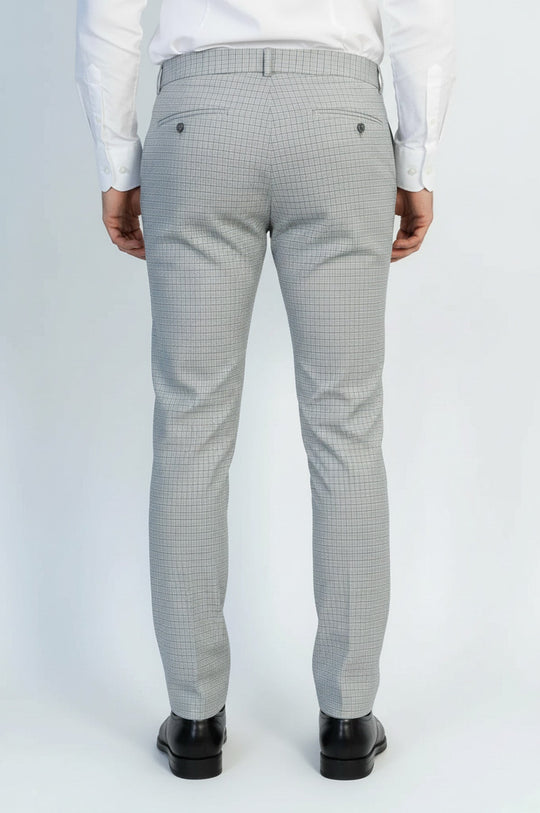 Black Slim Fit Checked Trousers – Wessi