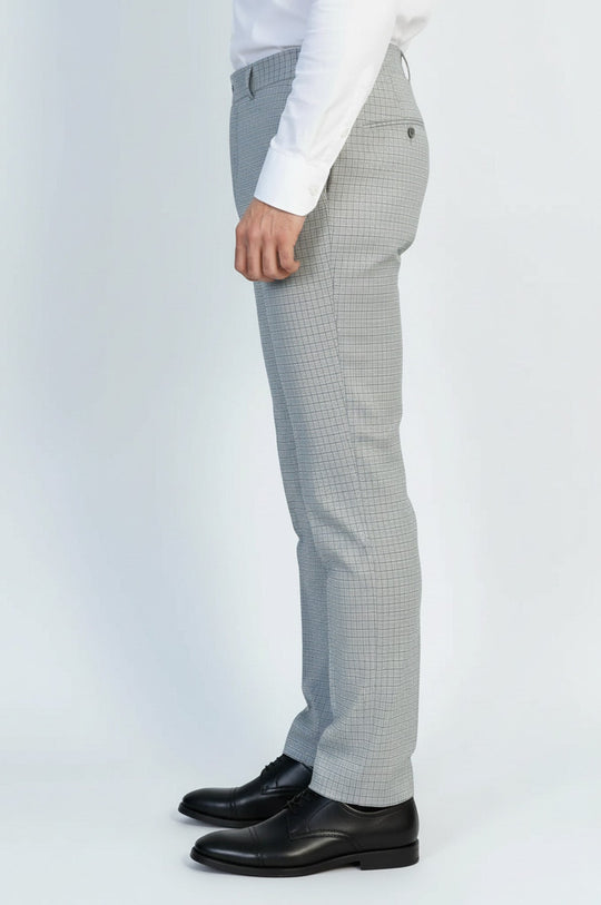 Black Slim Fit Checked Trousers – Wessi