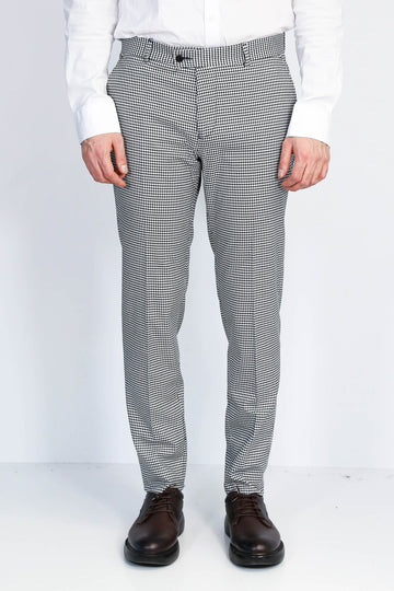 Black Slim Fit Houndstooth Trousers – Wessi