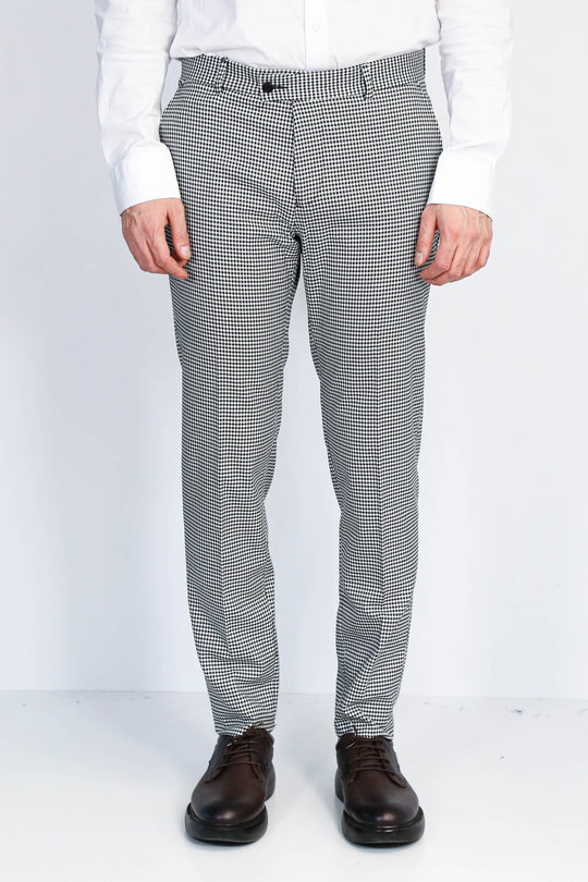 Black Slim Fit Houndstooth Trousers – Wessi