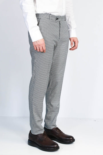 Black Slim Fit Houndstooth Trousers – Wessi