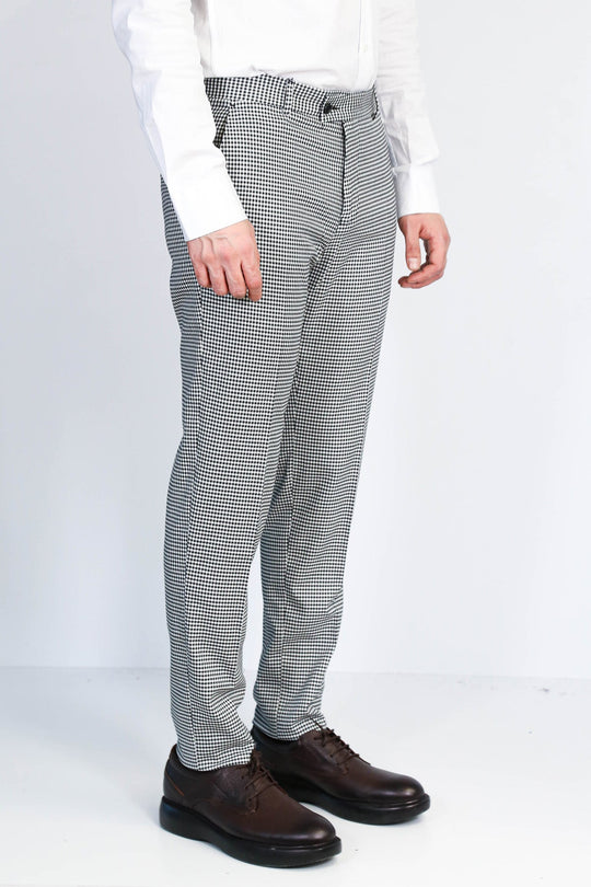 Black Slim Fit Houndstooth Trousers – Wessi