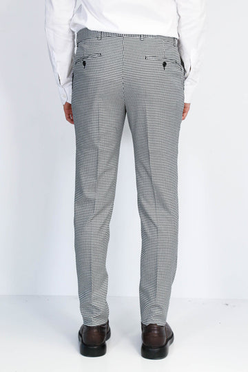 Black Slim Fit Houndstooth Trousers – Wessi