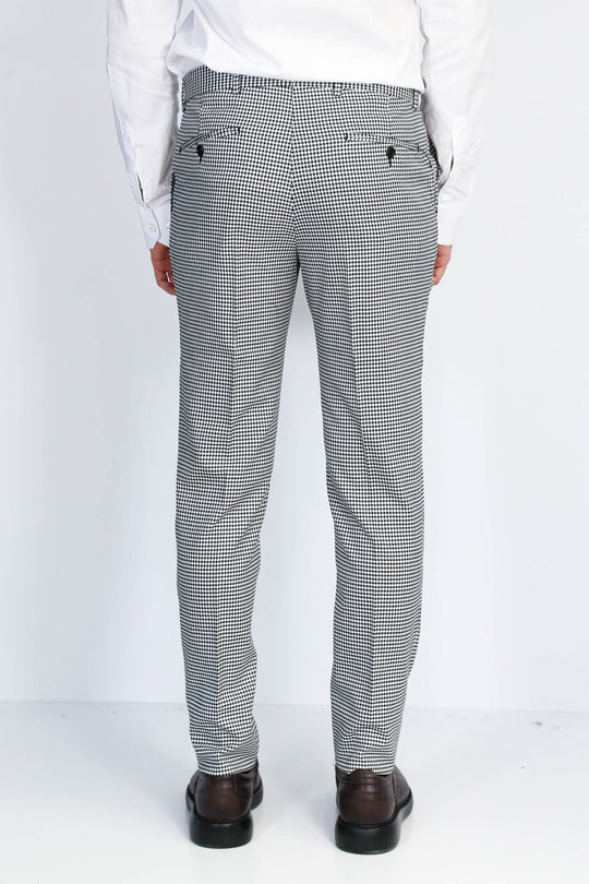 Black Slim Fit Houndstooth Trousers – Wessi