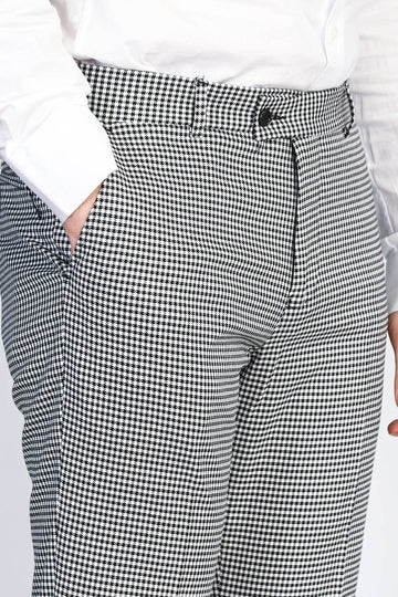 Black Slim Fit Houndstooth Trousers – Wessi