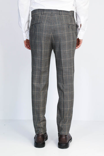 Anthracite Slim Fit Checked Trousers – Wessi