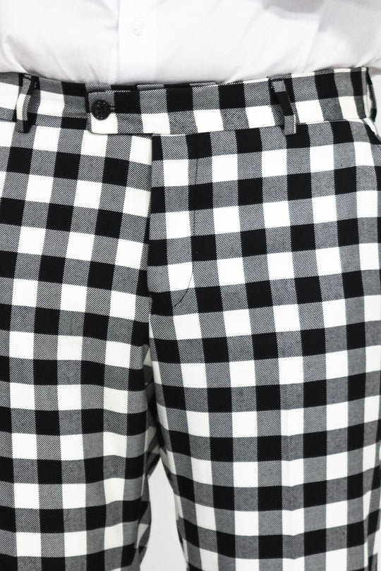 Black Slim Fit Checked Trousers – Wessi