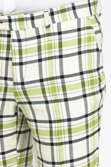 Grey Slim Fit Checked Trousers – Wessi