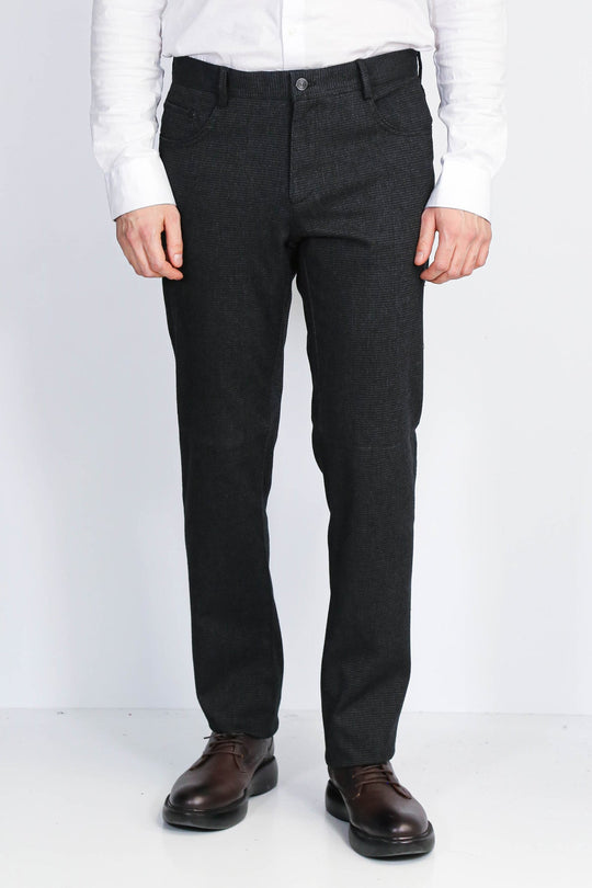 Black Slim Fit Plain Cotton Trousers – Wessi