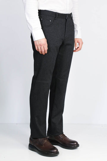 Black Slim Fit Plain Cotton Trousers – Wessi