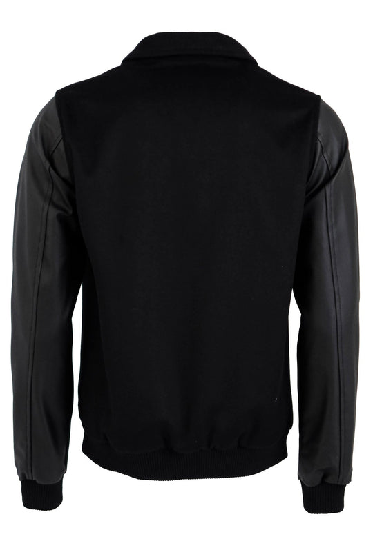 Black Slim Fit Leather Sleeve Cachet Coat – Wessi