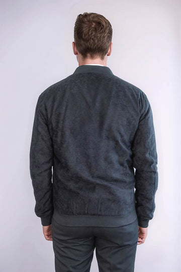 Black Suede Slim Fit Bomber Jacket – Wessi