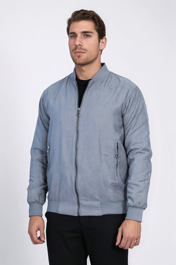 Grey Slim Fit Zip Pocket Bomber Jacket – Wessi