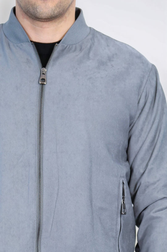 Grey Slim Fit Zip Pocket Bomber Jacket – Wessi