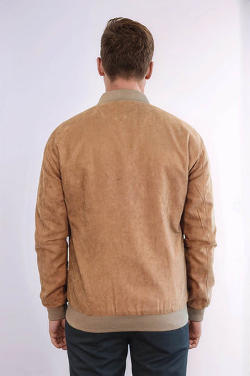 Tan Slim Fit Zip Pocket Bomber Jacket – Wessi
