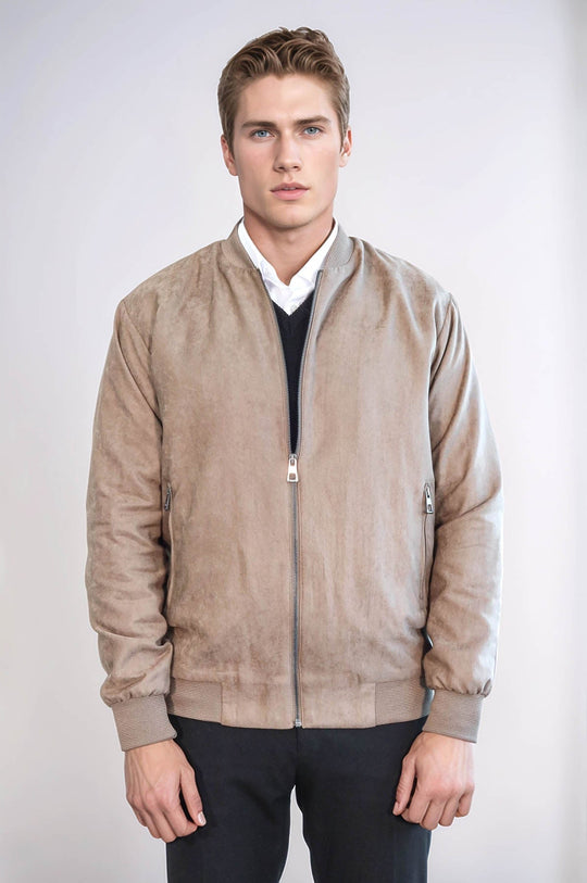 Cream Slim Fit Zip Pocket Bomber Jacket – Wessi
