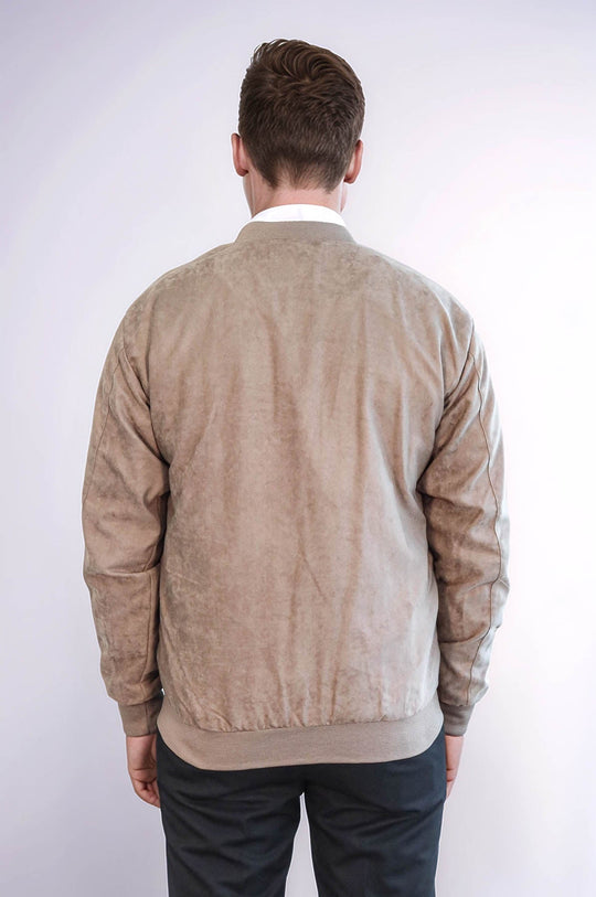 Cream Slim Fit Zip Pocket Bomber Jacket – Wessi