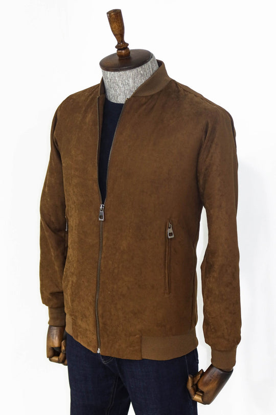 Beige Slim Fit Zip Pocket Bomber Jacket – Wessi