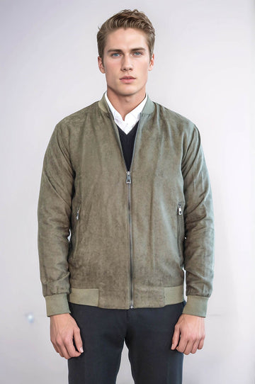 Light Green Slim Fit Zip Pocket Bomber Jacket – Wessi