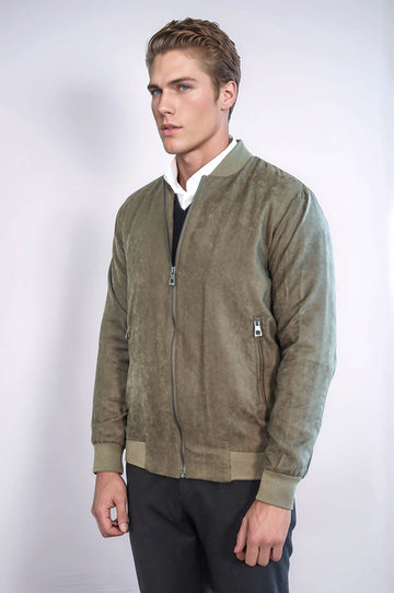 Light Green Slim Fit Zip Pocket Bomber Jacket – Wessi