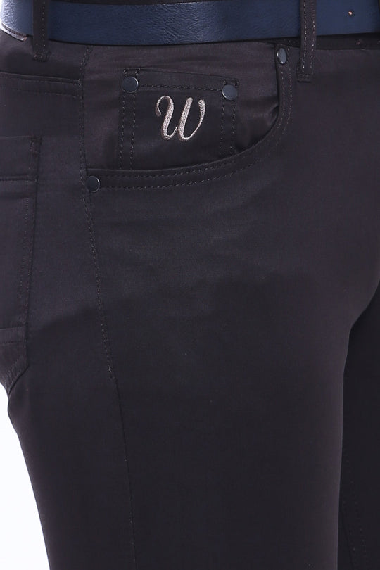 Brown Slim Fit Plain Gabardine Pocket Trousers – Wessi