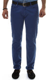 Navy Blue Slim Fit Five-Pocket Cotton Trousers – Wessi