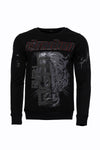 Black Slim Fit Tiger Print Crew Neck Sweatshirt | Wessi