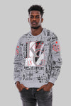 Grey Slim Fit Crew Neck Patterned Sweatshirt | Wessi