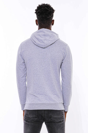 Silver Grey Slim Fit Crew Neck Patterned Sweatshirt | Wessi