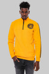Yellow Slim Fit Mandarin Collar Patterned Sweatshirt | Wessi