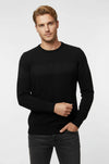 Black Slim Fit Chest Pattern Crew Neck Knit Jumper | Wessi
