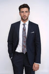 Men's Timeless Navy Blue Solid Slim Fit 2-Piece Suit