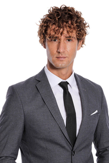 Men's Grey 2-Button 2-Piece Slim Fit Suit