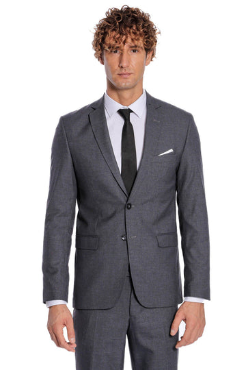 Men's Grey 2-Button 2-Piece Slim Fit Suit