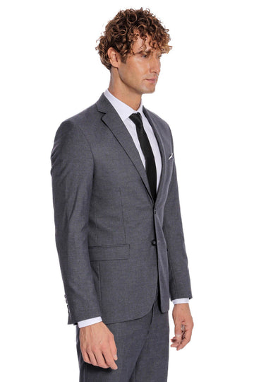 Men's Grey 2-Button 2-Piece Slim Fit Suit