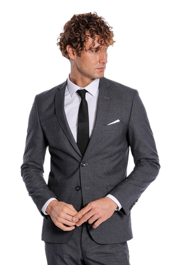 Men's Grey 2-Button 2-Piece Slim Fit Suit
