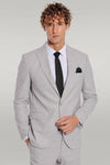Men's Light Ash Grey Pinstripe Slim Fit 2-Piece Suit