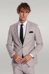 Men's Stone Grey Pinstripe Slim Fit 2-Piece Suit