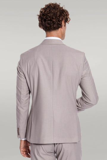 Men's Light Ash Grey Pinstripe Slim Fit 2-Piece Suit