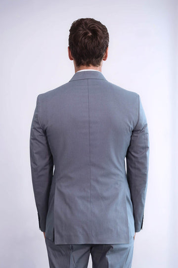 Men's Taupe Pinstripe Double-Breasted Suit