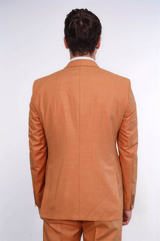 Men's Mustard Yellow Single-Button 2-Piece Slim Fit Suit