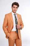 Men's Mustard Yellow Single-Button 2-Piece Slim Fit Suit