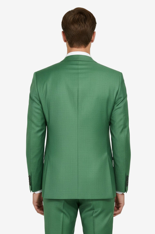 Men's Emerald Green Single-Button 2-Piece Slim Fit Suit