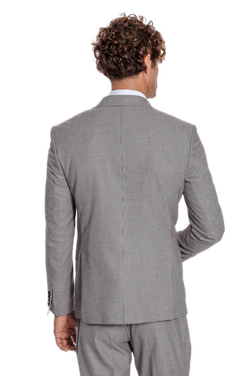 Men's Grey Micro-Patterned 2-Piece Slim Fit Suit