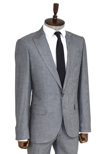 Men's Grey Houndstooth 2-Piece Slim Fit Suit