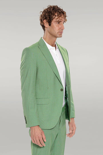 Men's Sage Green Textured Slim Fit 2-Piece Suit