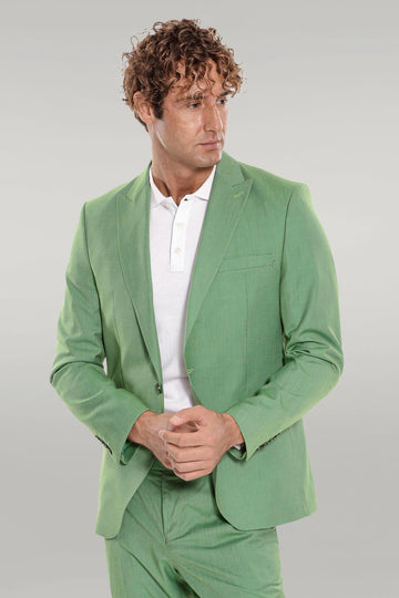 Men's Sage Green Textured Slim Fit 2-Piece Suit