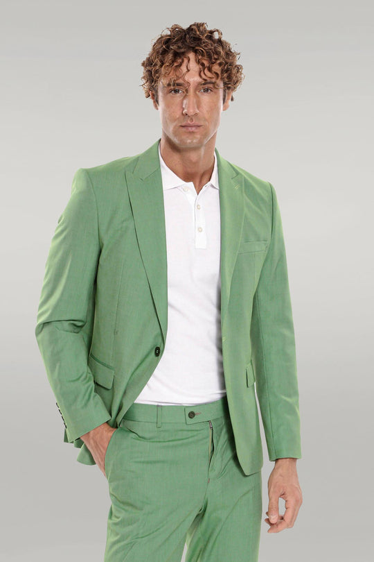 Men's Sage Green Textured Slim Fit 2-Piece Suit