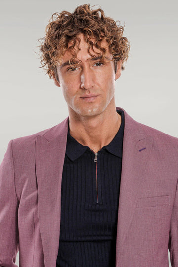 Men's Mauve Textured Slim Fit 2-Piece Suit